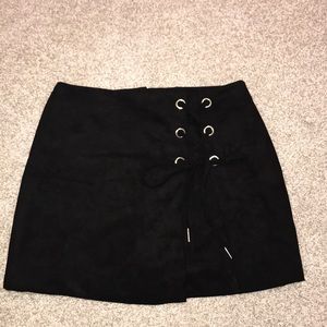 Black suede skirt